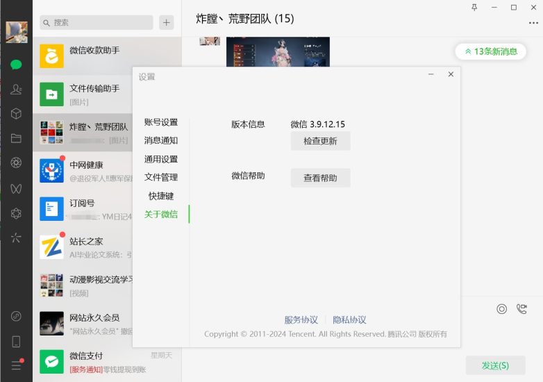微信Windows版 3.9.12.15 多开&消息防撤回正式版绿色版纯64位（9.13更新）-河极